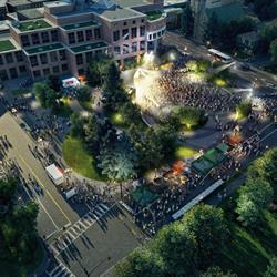 Bird’s-eye view of Ken Whillans Square
